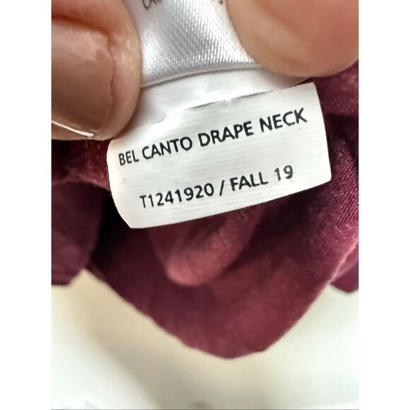 Toad&Co Bel Canto Drape Neck Long Sleeve Top Burgundy Size Medium Soft Sustainab - Picture 4 of 5